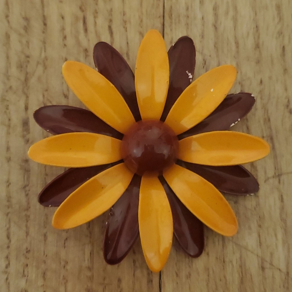 lot of 9 vintage enamel pin brooches flowers - Picture 6 of 10
